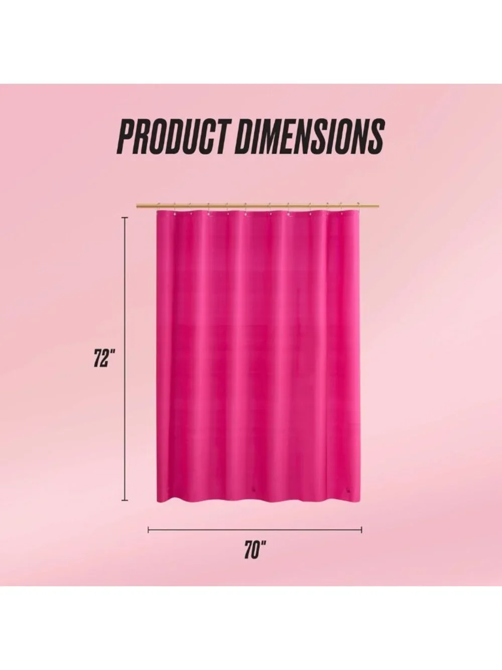 Waterproof Hot Pink Shower Curtain 70